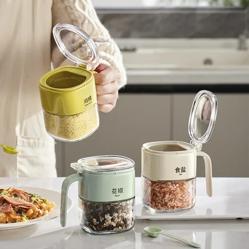 

Light Luxury Push-type Sealed Seasoning Jar Cross-border Moisture-proof MSG Seasoning Large-capacity Seasoning Box Organizer
