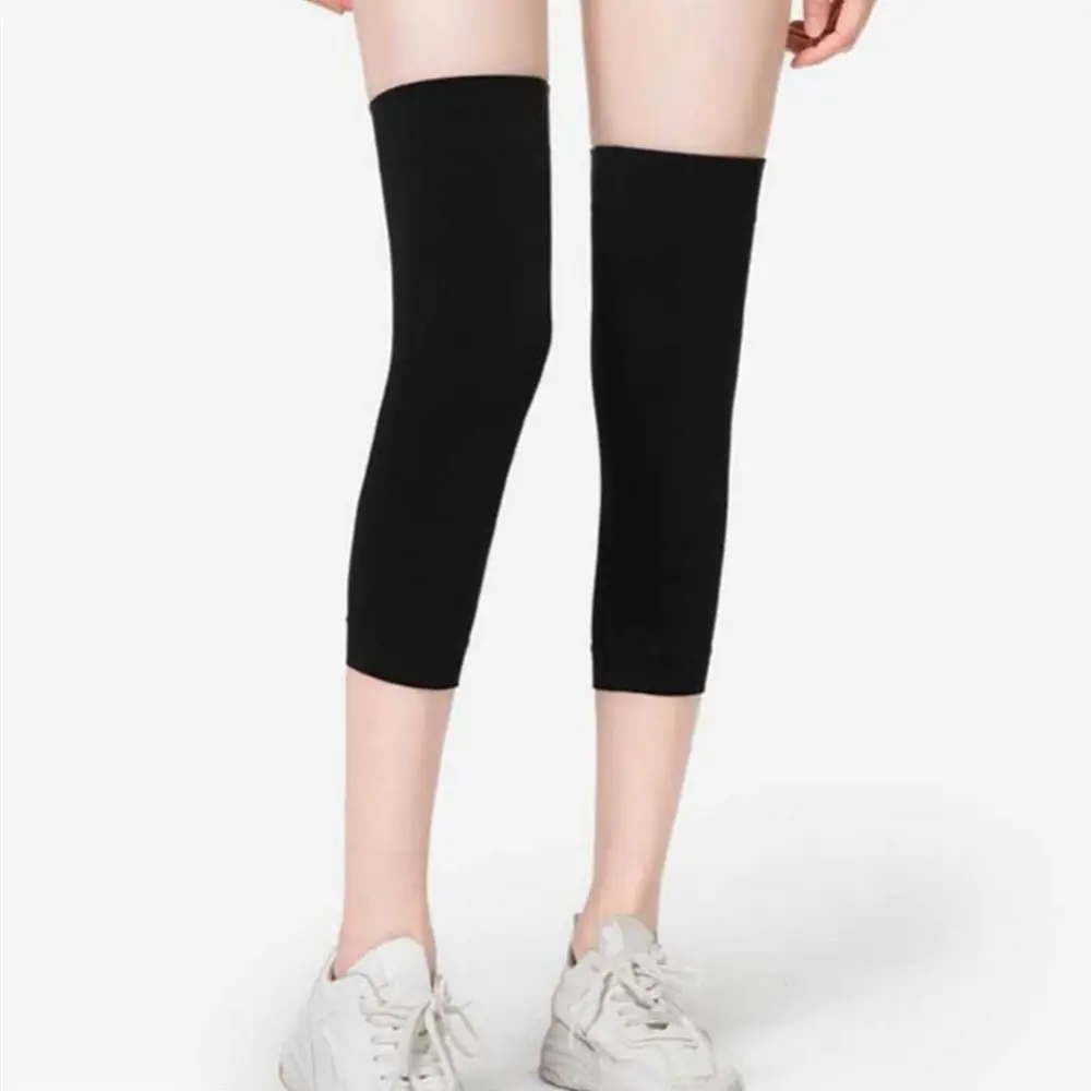 1 Paar Baumwoll-Kniebandagen, bequem, atmungsaktiv, für Sport und Fitness, elastische Beinabdeckung, Schutz, Wärmer, lange Socken – Detail 3