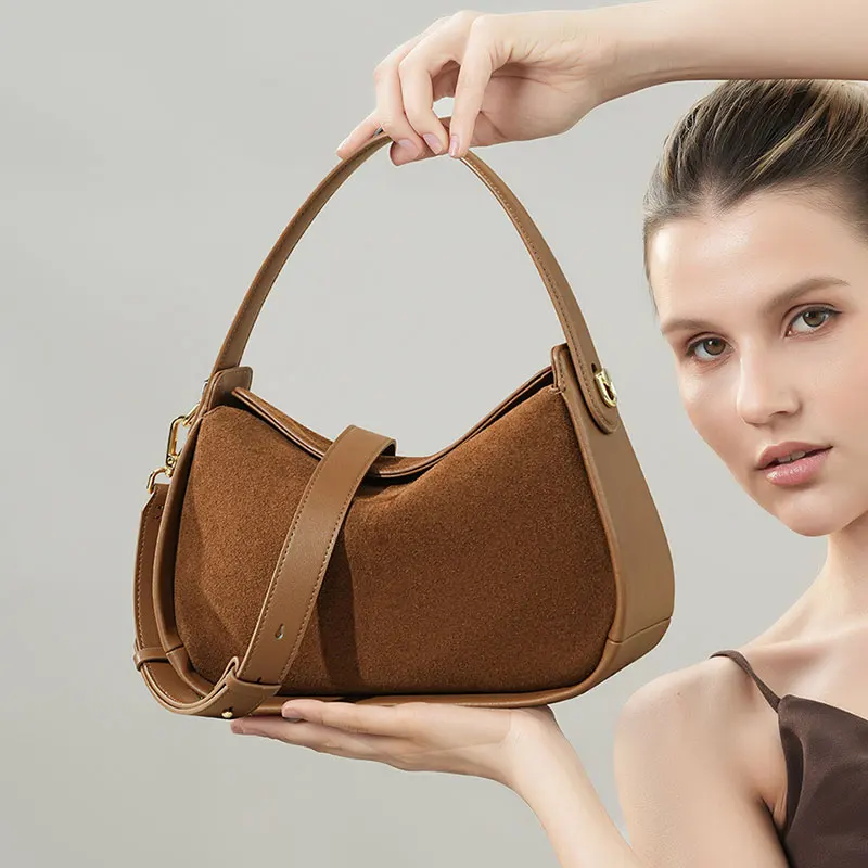 

2026 New Suede Leather Handbags Versatile Women's Bag Luxury Designer High-Quality Shoulder Bag Women Cowhide Crossbody Bags