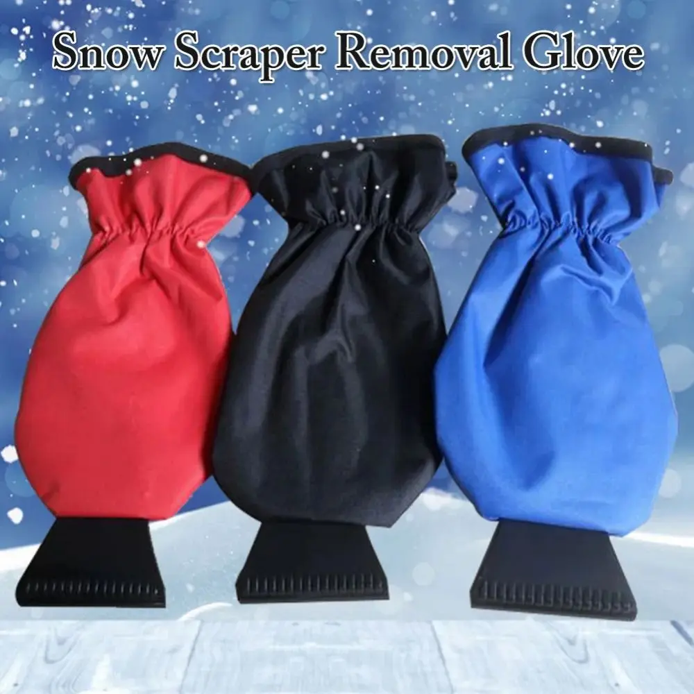 

1Pair Thicken Auto Snow Ice Scraper Mitt Retractable Waterproof Car Ice Removal Scraper Gloves Scratch-Free Warm