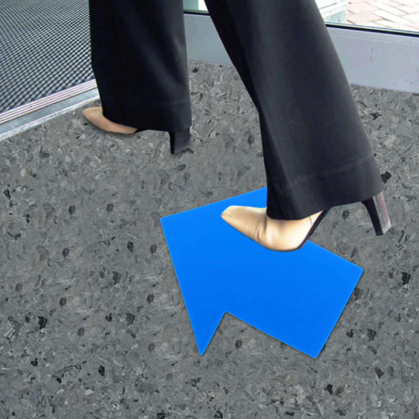 

12pcs Blue Directional Arrow Floor Stickers Permanent Adhesive Removable Arrows Sign Water Uv Resistant For Indoor Outdoor