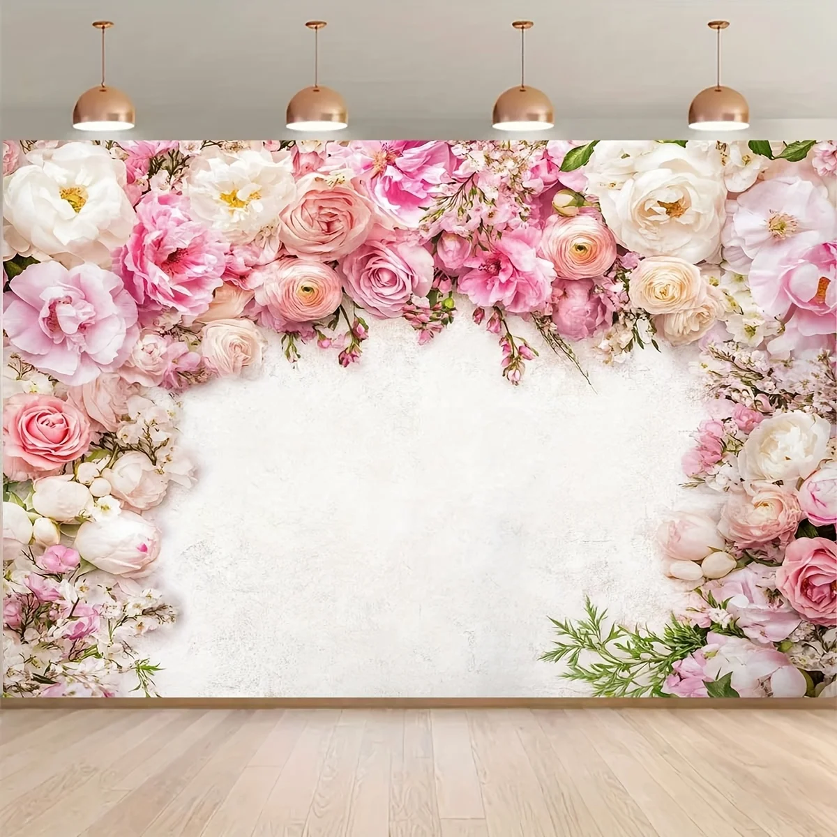 Hintergrundbanner, romantische Blumendekoration, Themenmuster, Hintergrundstoff, geeignet für Foto-Partyzubehör