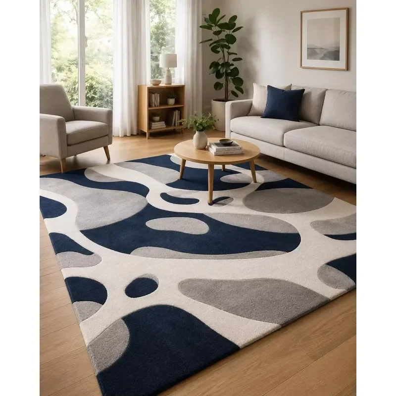 High-Density Flowers Commercial New Zealand Wool Hand Tufted Carpet Hotel Suite Rug with Jute Backing