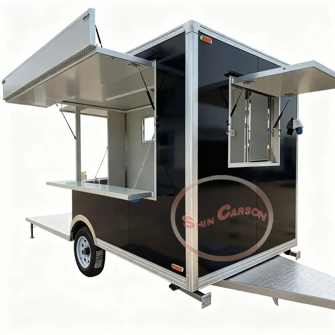 Durable Stainless Steel Mobile Snack Cart with Refrigeration Function for Commercial Street Food Vending