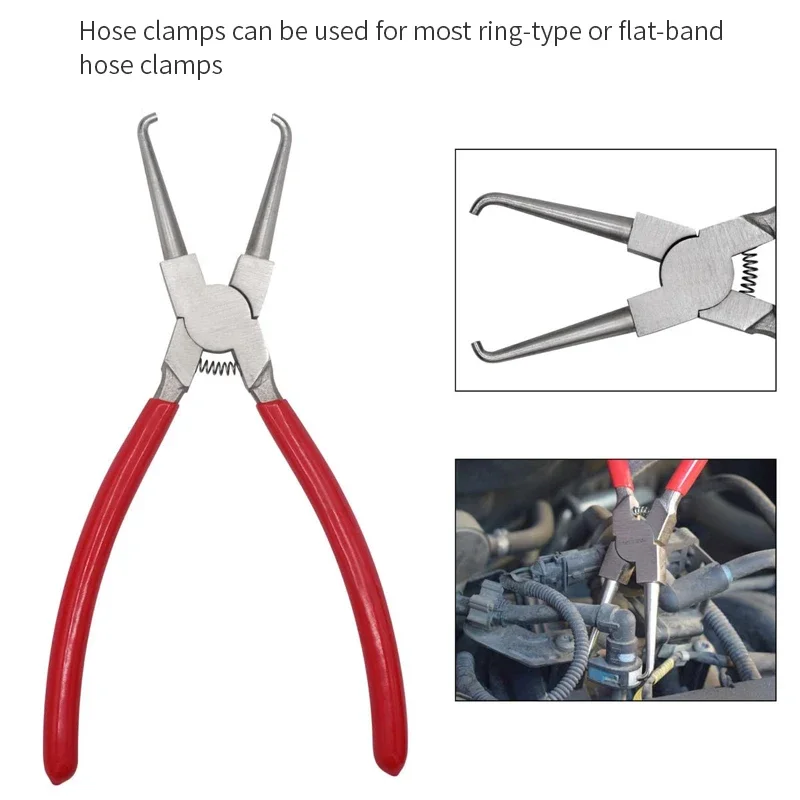 Fuel Line Pliers Set 5Pcs Fuel Filter Caliper Flat Hose Pipe Clamp Clip Plier Disconnect Pliers Set for Auto Maintenance