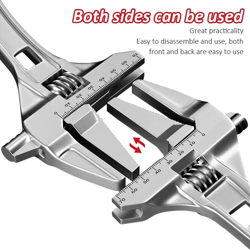 Bathroom Wrench Multifunctional Universal Wrench Big Opening and Toothed Anti-skid Dual-purpos