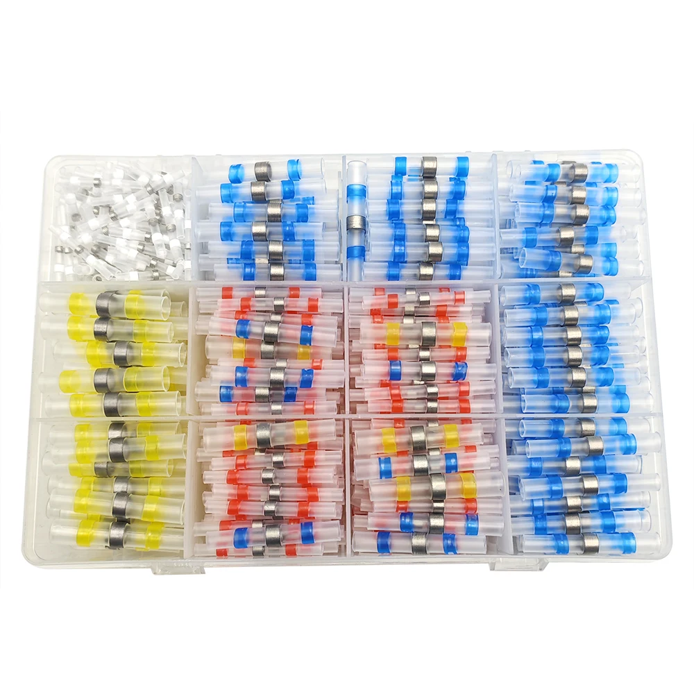 Heat Shrink Solder Seal Wire Connectors Kit,Waterproof Butt Connector Electrical Terminals,Solderless Wiring Splice Connector