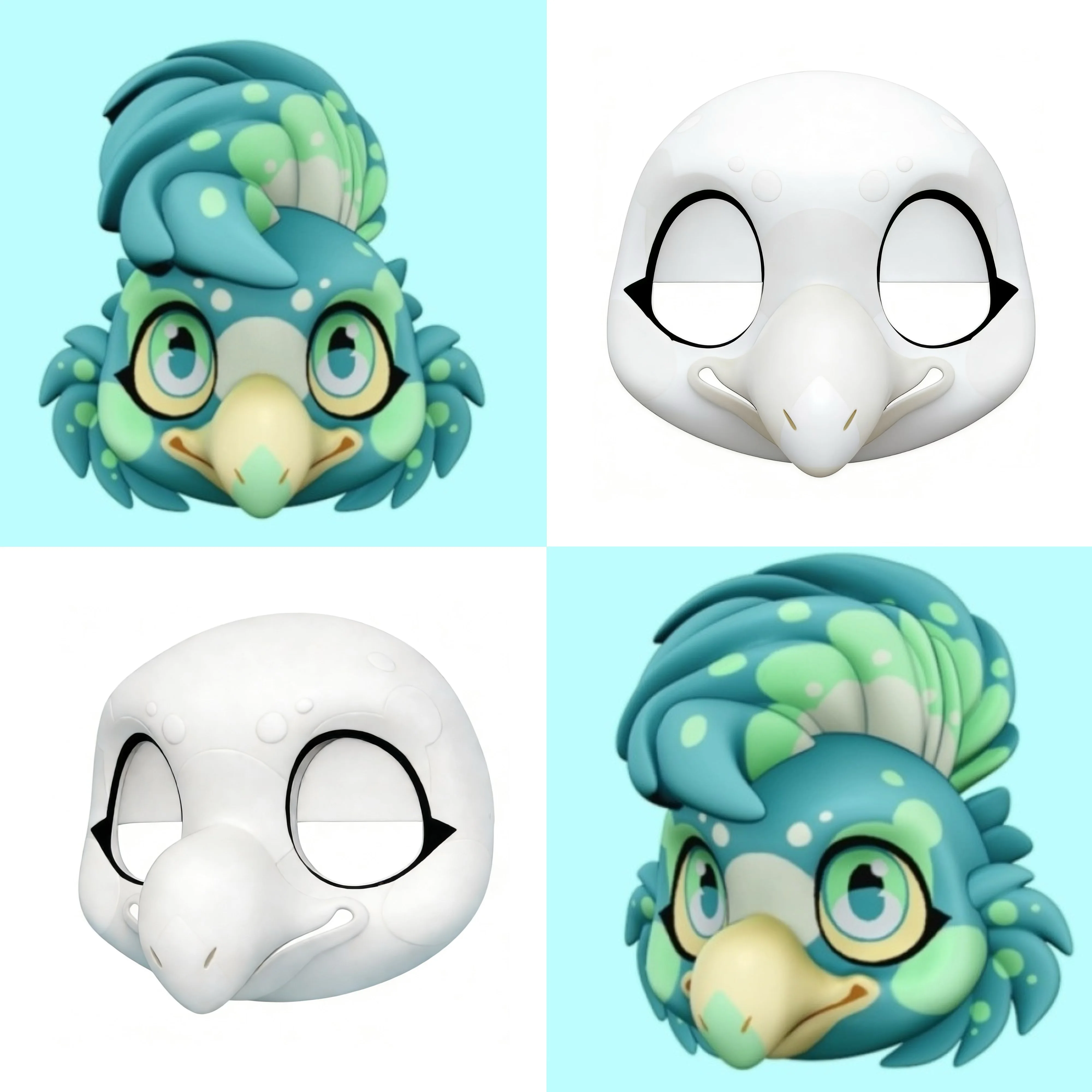 

American base Masks Blueberry Bird 3DPrinting Fur Coat Headdress Fur Role-playing Clothing Accessories Role-playing Cosplay Prop