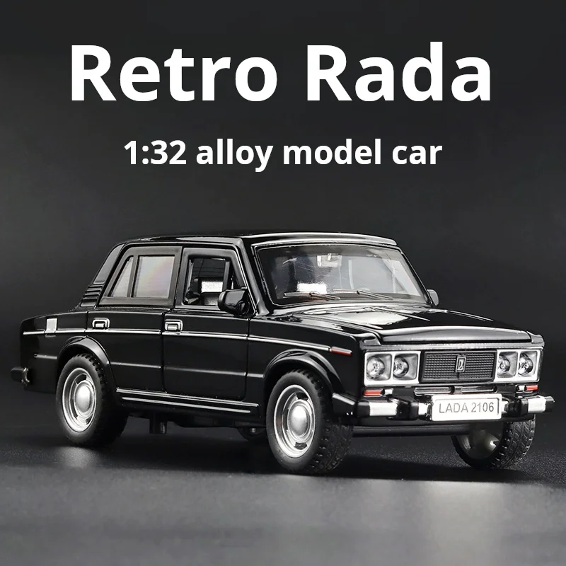 1:32Retro Lada Simulation Auto Legierung Modell Sound Licht ziehen Tür Modell Auto Spielzeug für Kinder Weihnachts geschenke zurück