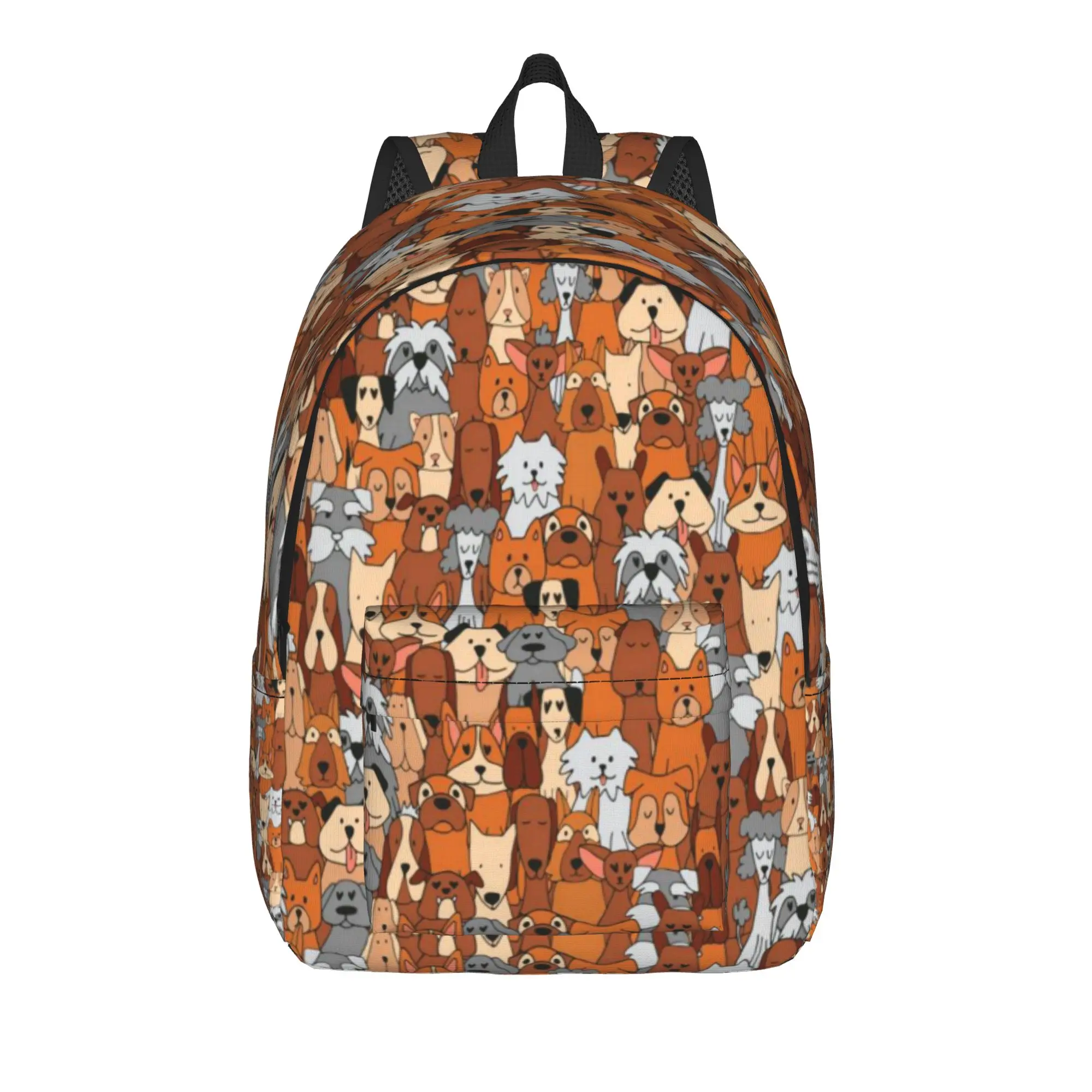 Cute Cartoon Dogs Various Dogs Doodle Animal Backpack  Outdoor Backpacks Girl Designer Durable High School Bags Stylish Rucksack