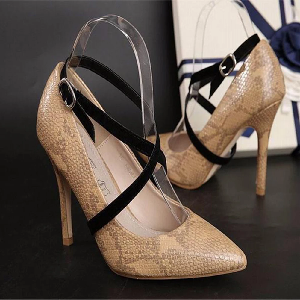 

Black Pu Anti-Slip Adjustable Shoe Straps High Heels Replacement Flexible Detachable Shoelace Durable Walking