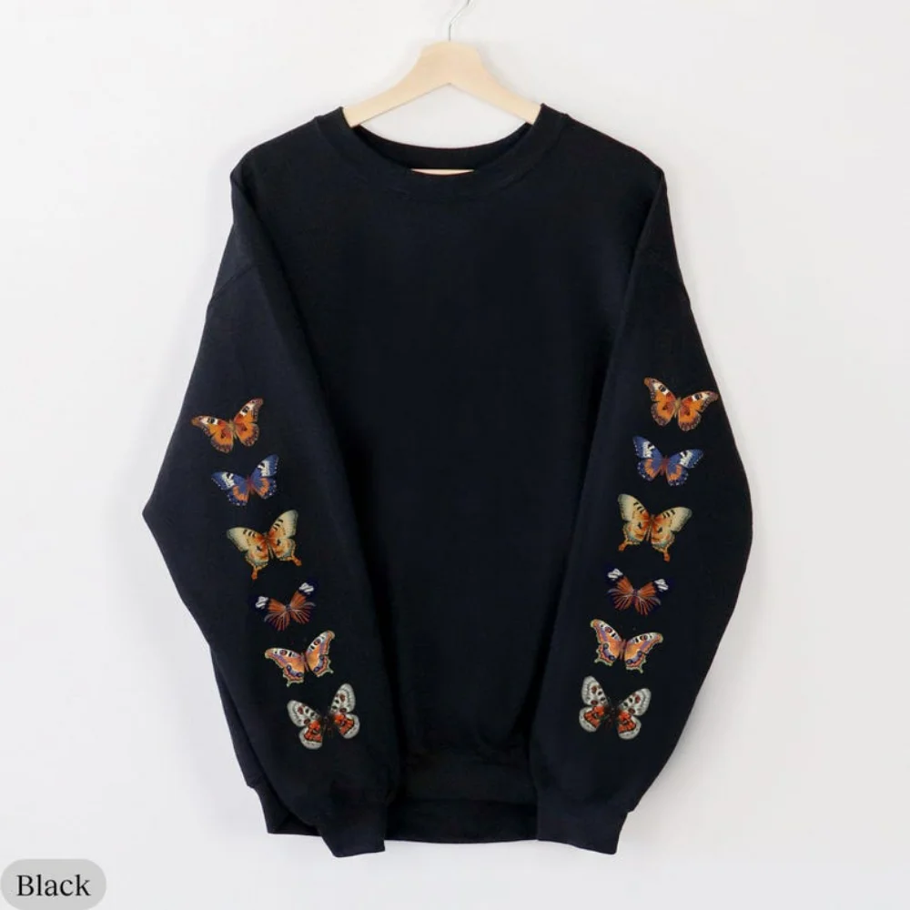 

Butterfly Sleeve Print Sleeve Women Hoodies Print Sweatshirt Butterfly Hoodie Kawaii Long Sleeve Pullovers Cottagecore Hoodie