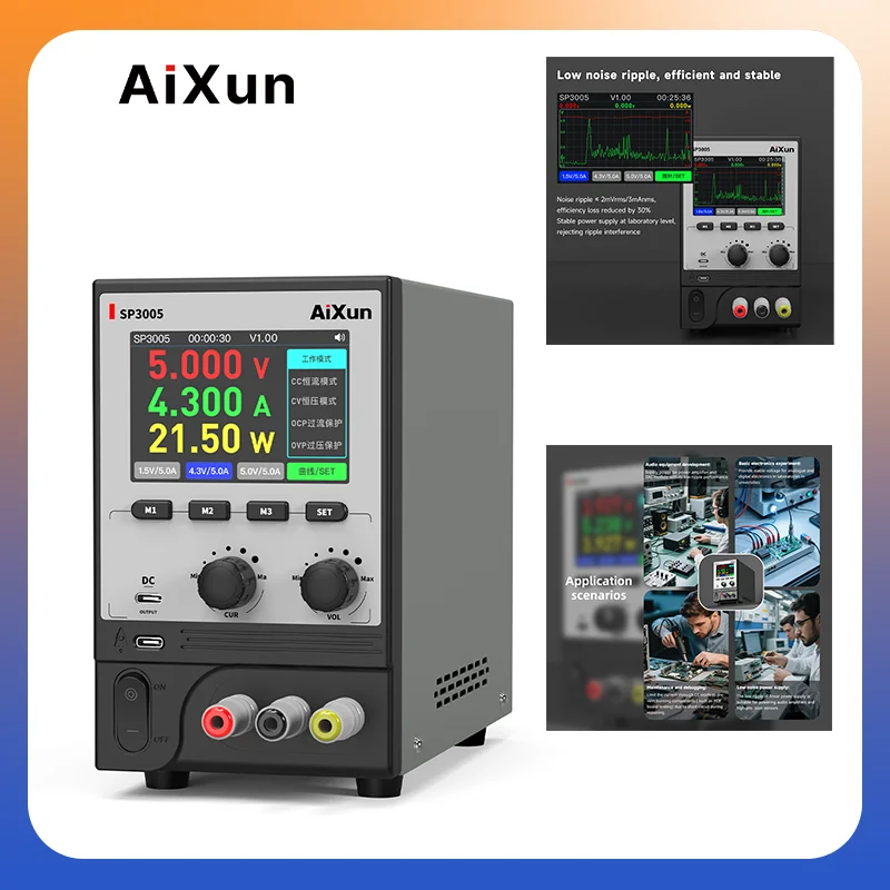 AIXUN CNC Programmable DC Power Supply for Desktop Power Encoder Regulation Voltage and Current Dual Input Voltage