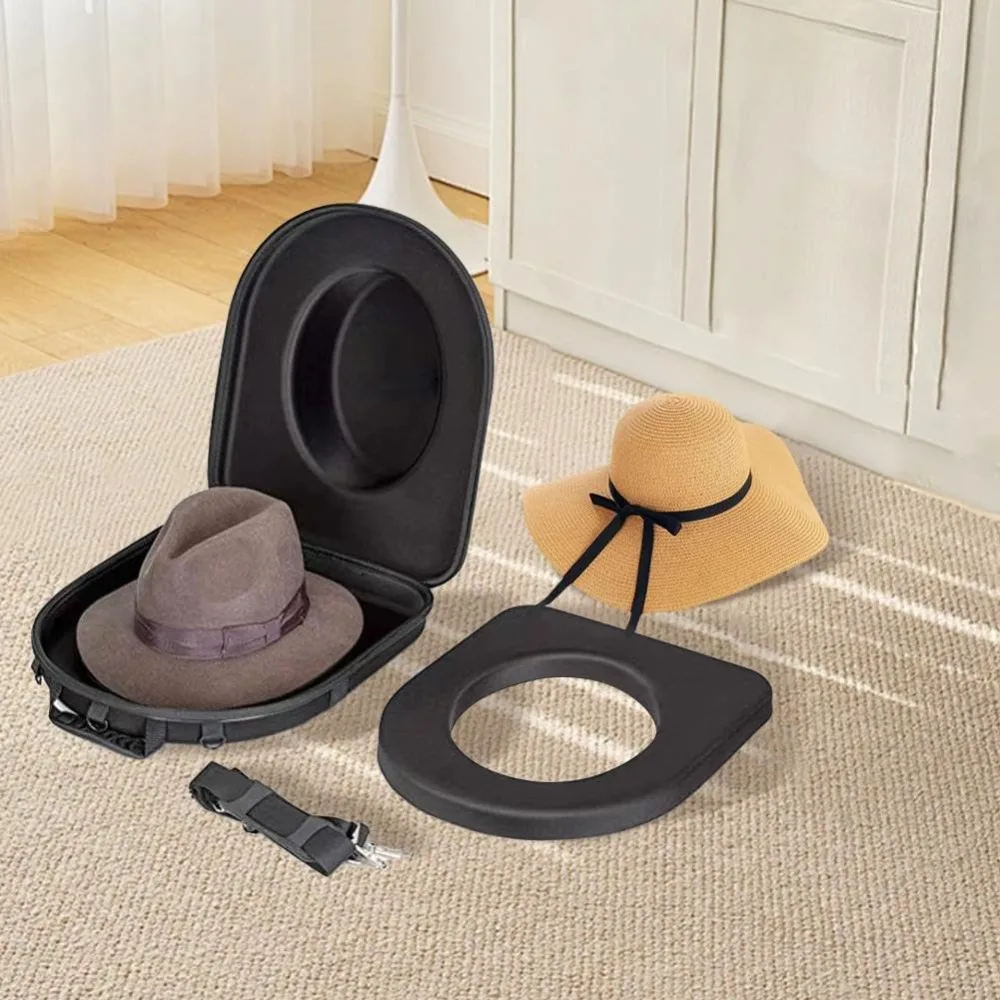 New Travel Case Cowboy Hat Storage Box Black EVA Hat Organizer Hat Carrier Hat Storage For Travel Cowboy Hat