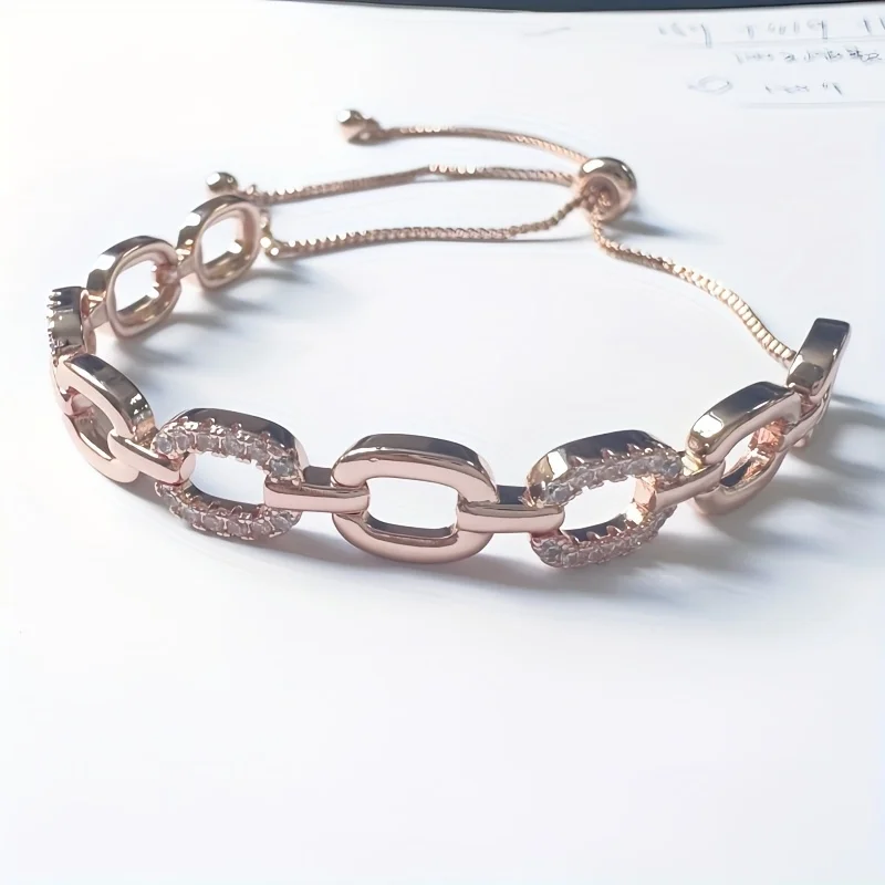 Ladies' Elegant Temperament Bracelet, Sparkling with Zircon Inlay, Suitable for Daily Wear, Is The Best Choice for Gift Giving