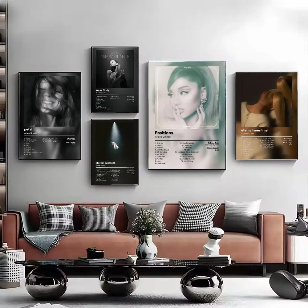 Ariana Grande Album Painting Calligraphy Stylish Canvas Poster Wall Art for Living Room Bedroom Cafe Office Home Decor Gift