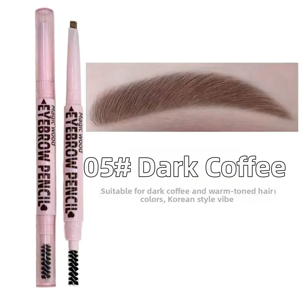 Natural Shade Dual-Ended Eyebrow Pencil Long-Lasting 6 Colors Available Eyebrow Makeup Pencil with Brush Retractable