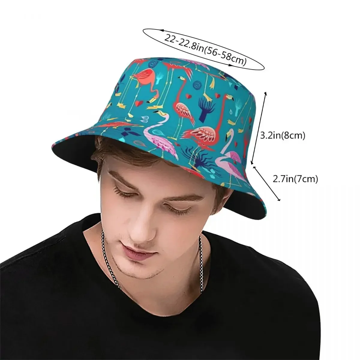 Flamingo Cactus Tropical Ruber Bucket Hat Panama For Man Woman Bob Hats Outdoor Cool Fisherman Hats For Summer Fishing Caps