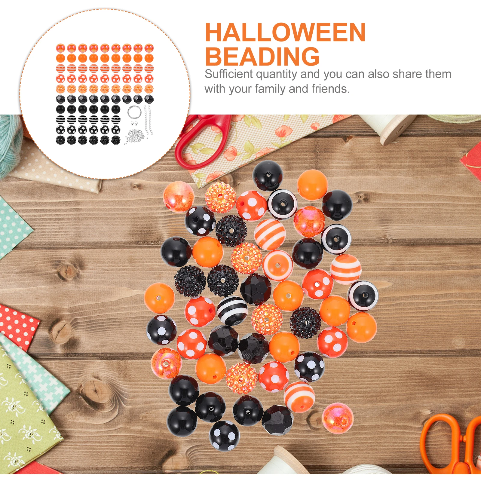 

Halloween Acrylic Kit DIY Jewelry Making Supplies Crafts Halloween Beads Bracelet Pendant Materials Safe Durable Gifts