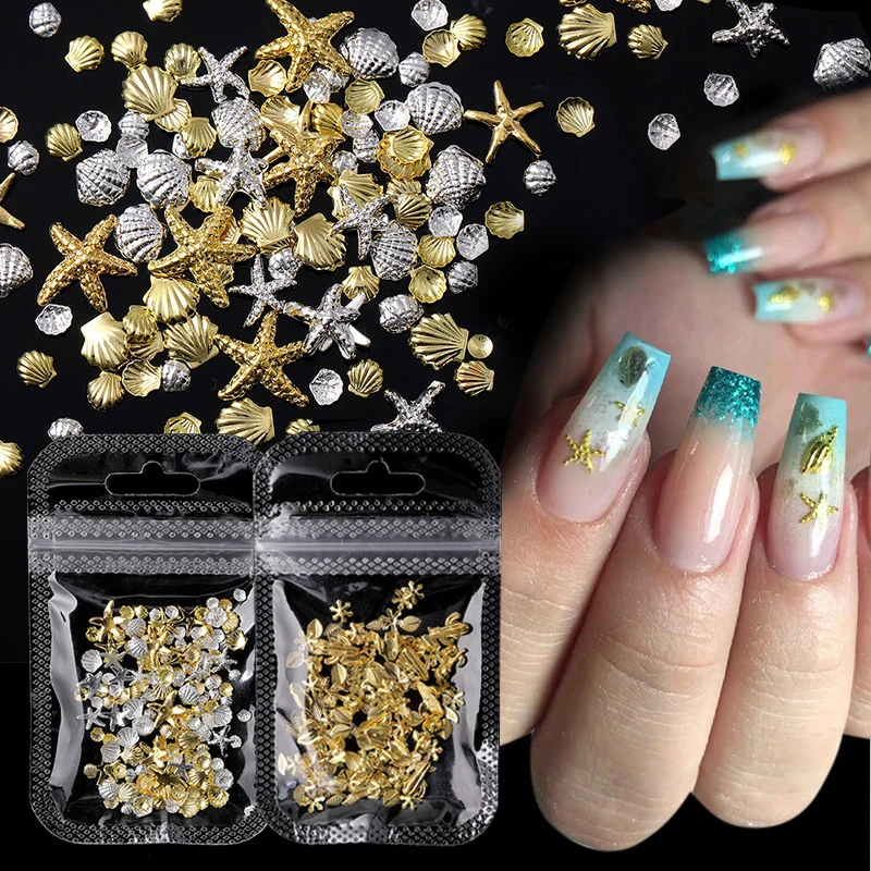 

1Pack Alloy Shell Ocean Style 3D Nail Decoration Nail Jewelry Rivet Decoration Nail Charm Manicure Art