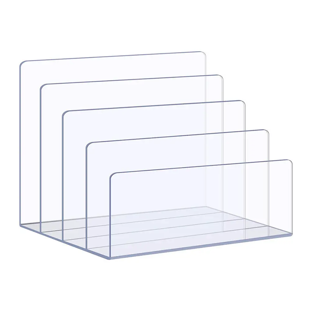 

Transparent Organizer Acrylic Multi-Compartment Stand Desktop File Holder Household File Sorter Office Supply For Books