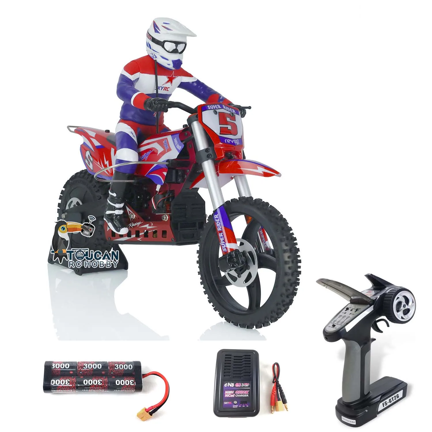 

Skyrc 1/4 Super RC Rider RTR Sr5 Red Motor Bike Remote Control FS GT2 Motorcycle Battery Charger Model Toy Gift TH02600