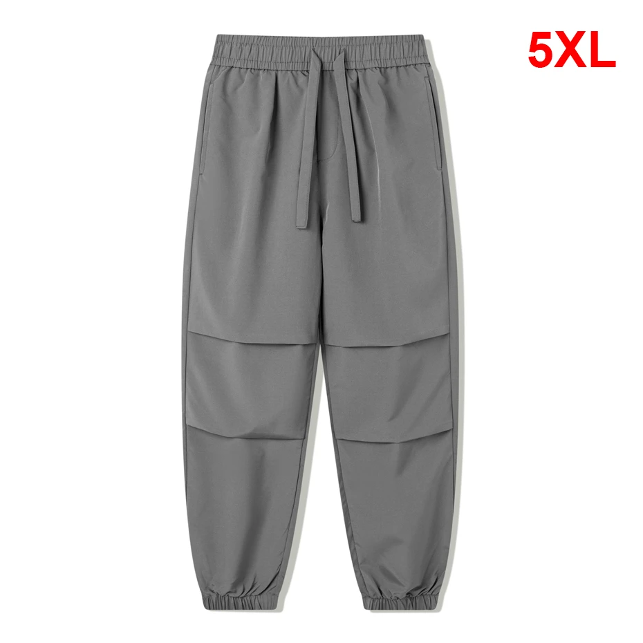 

Jogger Pants Men Solid Color Track Pants Fashion Casual Sweatpants Male Elastic Waist Trousers Big Size 5XL