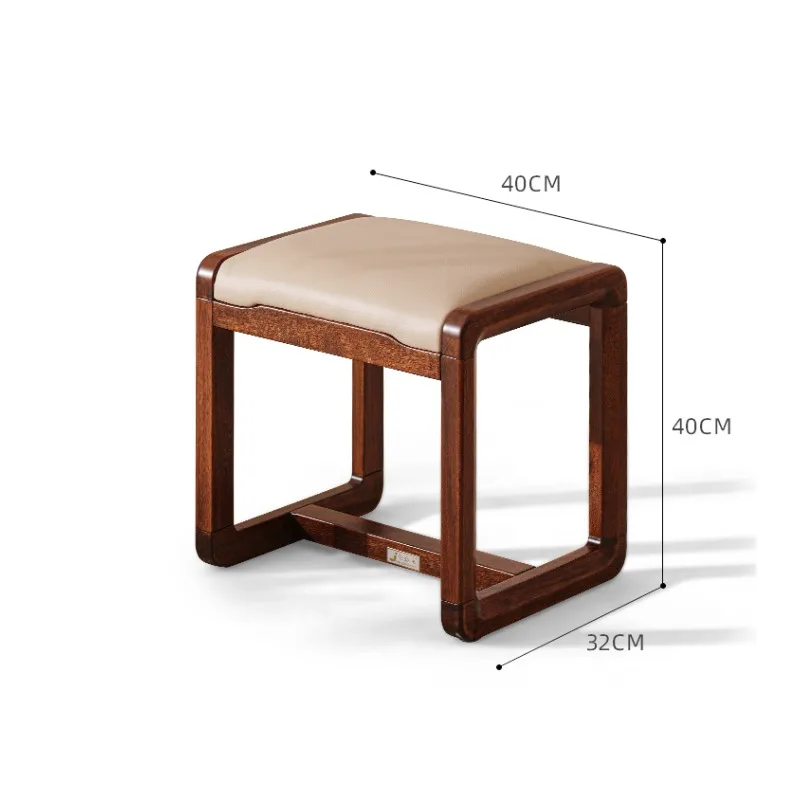 مقعد صغير بسيط - كرسي من الخشب الصلب للاستخدام المنزلي، مثالي كقعد تغيير الأحذية، مقعد طاولة الشاي أو مقعد مكياج الغرور