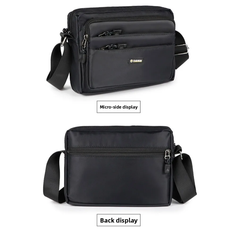 

Solid Color Men Crossbody Bag Lightweight Large Capacity Business Shoulder Bag Waterproof Multi-function Small Square Bag