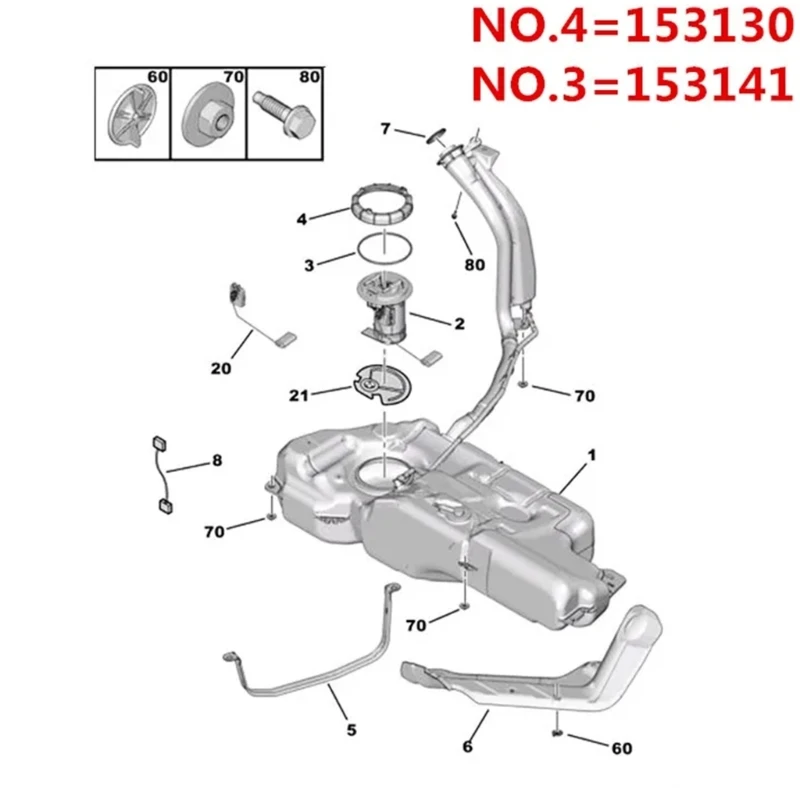 Vedações do tanque combustível para 206 207 208 307 153130 153141 substituição acessório automotivo dropship