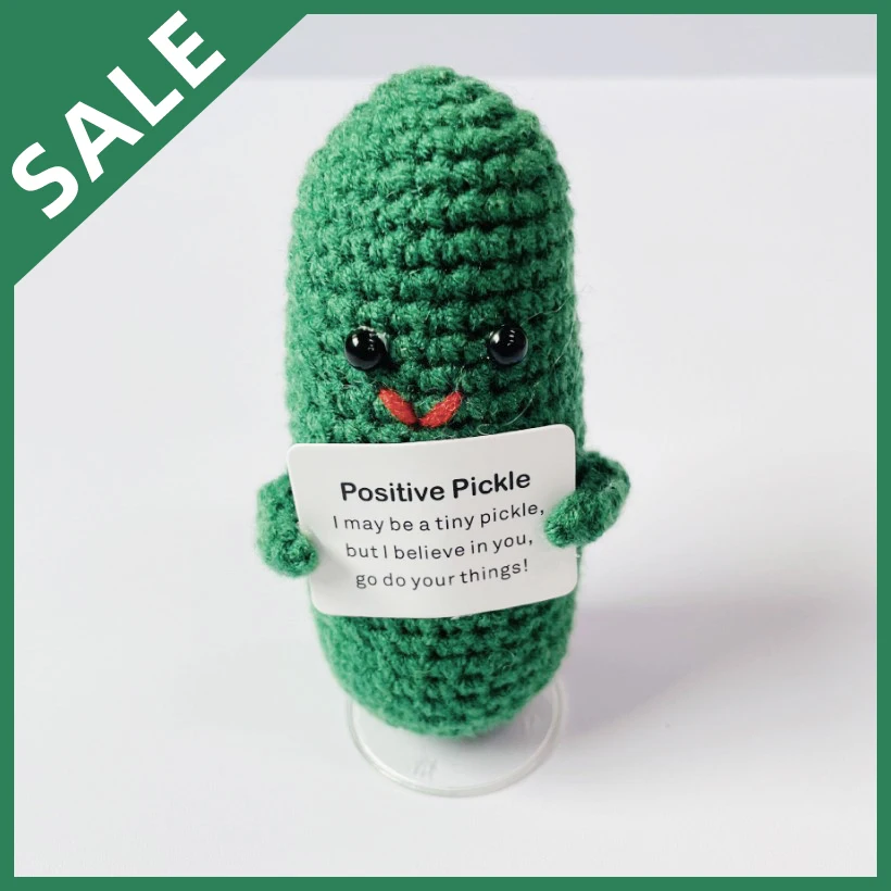 Handmade emotional support kimchi gifts Handmade Crochetemotional Support Pickles Cute knitted cucumber doll fun pickle toy