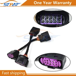 STPAT Xenon Headlight 10 to 14 Pin Wiring Harness Connector Plug Adapter 1J0973737 1J0973835 fit for VW Golf MK6 Car accessories