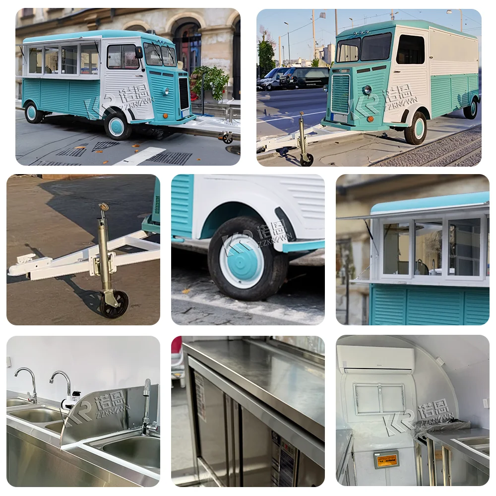 รถขายไอศกรีม รถพ่วงขายอาหาร ขับเคลื่อนด้วยไฟฟ้า รถขายอาหารเคลื่อนที่แบบกำหนดเอง รถขายอาหารเคลื่อนที่ Citroen รถขายอาหารไฟฟ้า