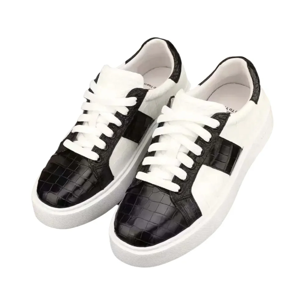 

Новое поступление 2025 года, модная повседневная обувь из крокодиловой кожи, мужские кроссовки из натуральной кожи pdd673