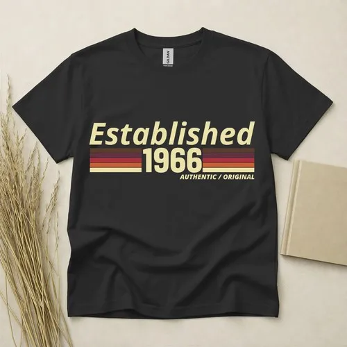 60th Birthday T Shirt Born In 1966 Gift 60 Year Old T-Shirt Retro Established