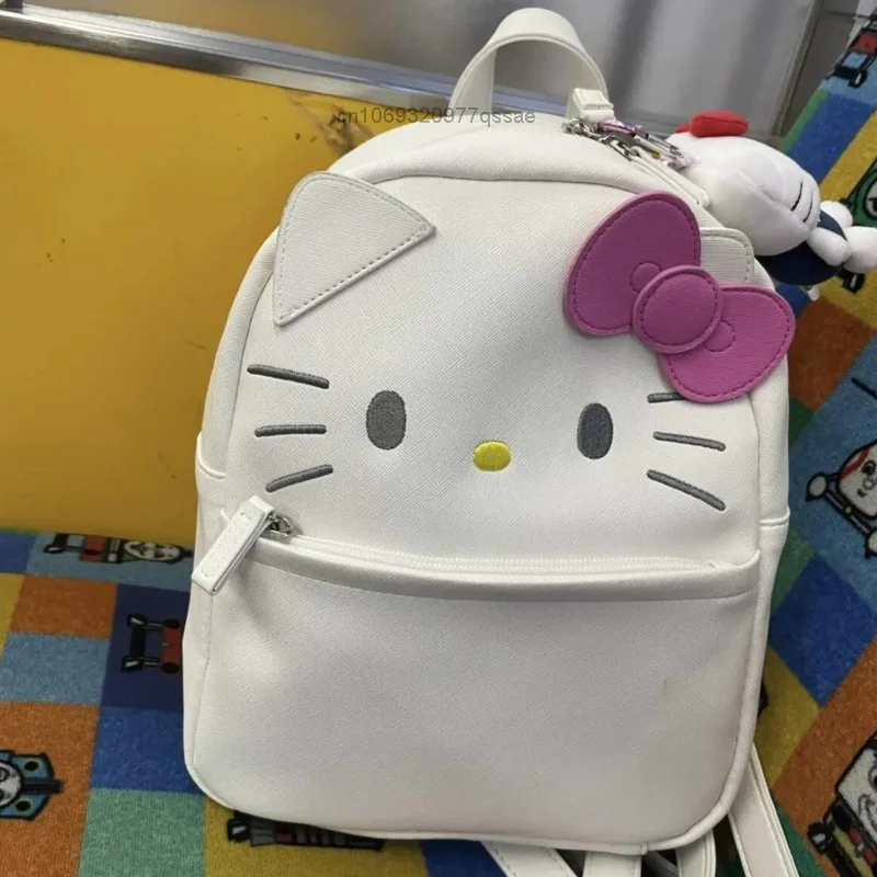 Sanrio Hello Kitty Sweet Girl Heart Small Capacity PU Backpack Cute Cartoon Zipper Mini Backpack Student School Bags for Girls