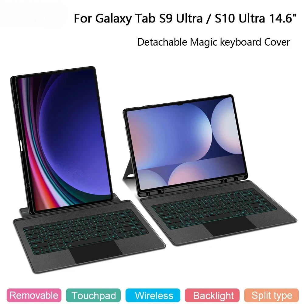 Backlight Keyboard Cover With TrackPad For Samsung Galaxy Tab S10 Ultra 5G 14.6