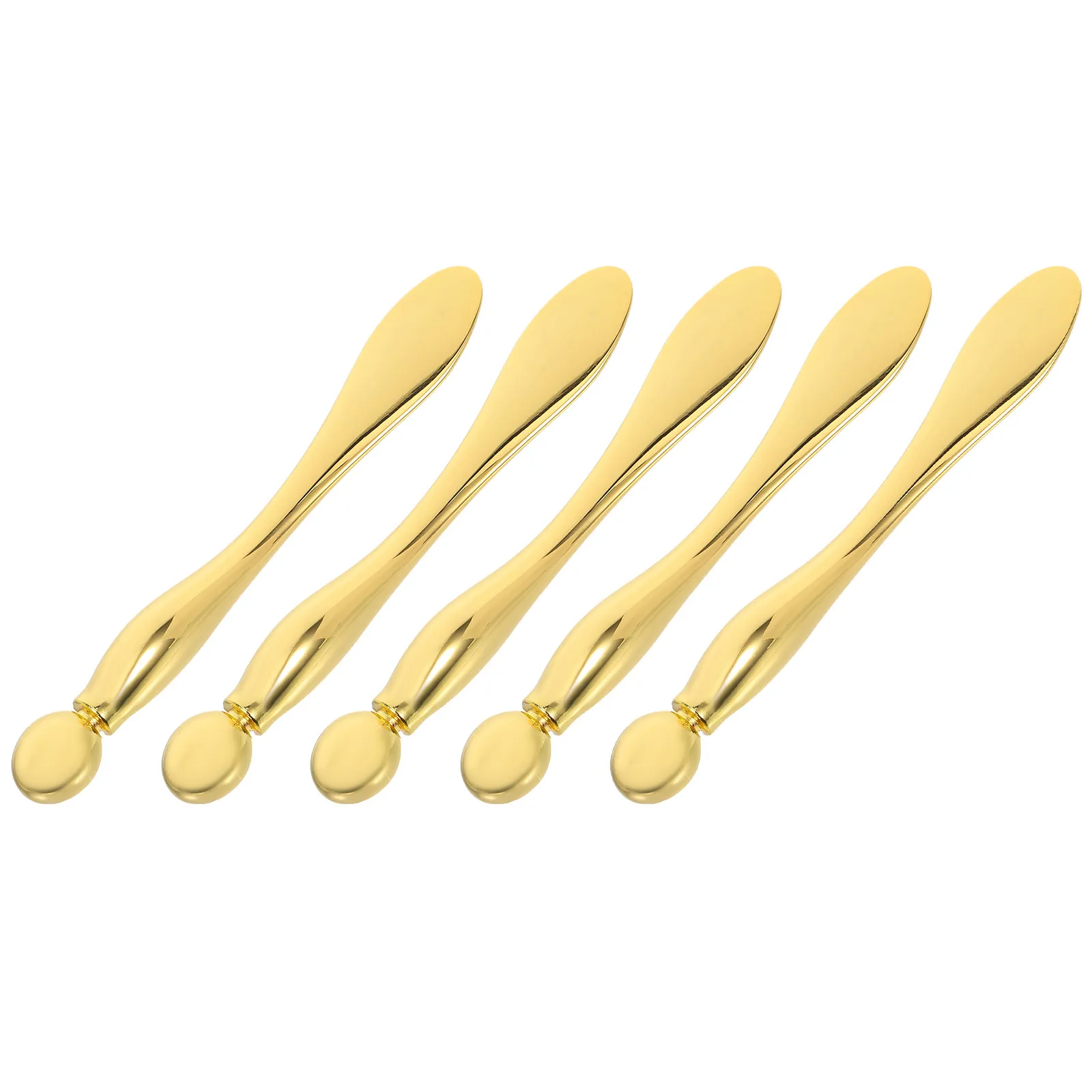 

5Pcs Portable Eye Massager Metal Zinc Alloy Cream Applicator Stick Mini Under Eye Roller Face Cream Spoon Beauty Tool