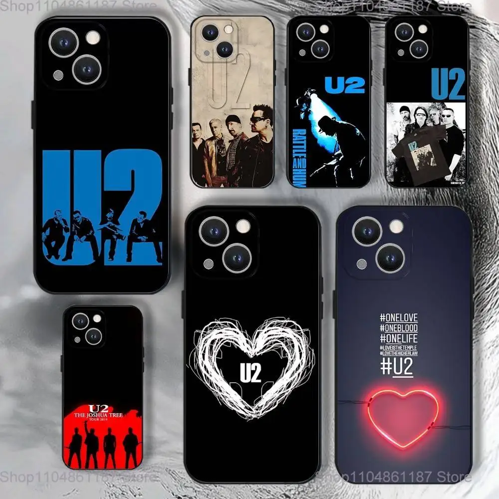 

Band U2 Phone Case For iPhone 17,16,15,14,13,12,11,Pro,XS,Max,XR,Plus,E,SE4,Mini Black Soft Cover