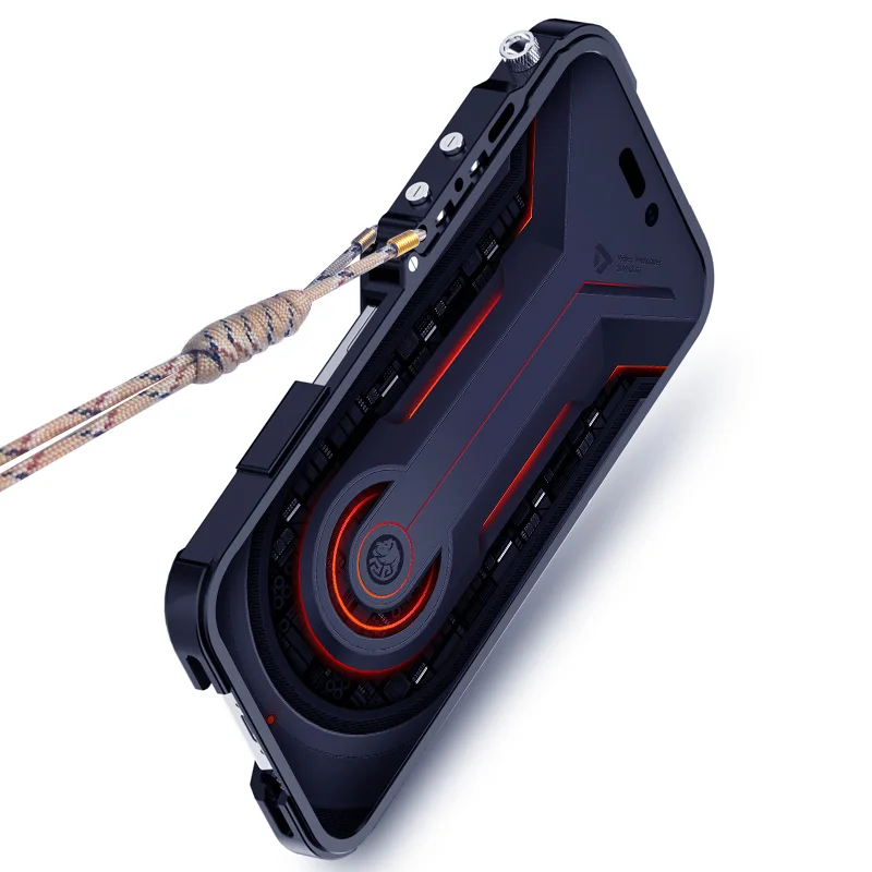 Luxury Armor Metal Aluminum Phone Cases Bumper For Iphone 15 14 13 12 Pro Max Plus Cover Mechanical Purely Handmade Skull Case