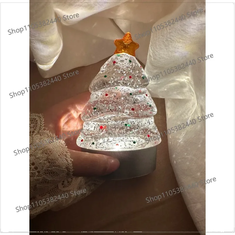 Christmas crystal ball night light luminous snow led water injection desktop ornament high value creative Christmas gift