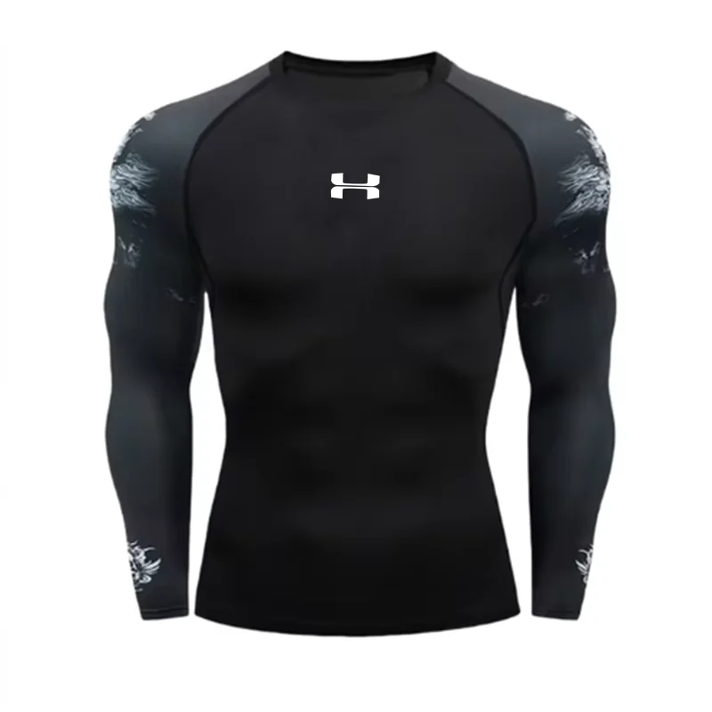 Compression Long Sleeve T Shirt Men Elastic Training T-shirt Gym Fitness Workout Tights Sport Jersey Athletic Running Shirt Men