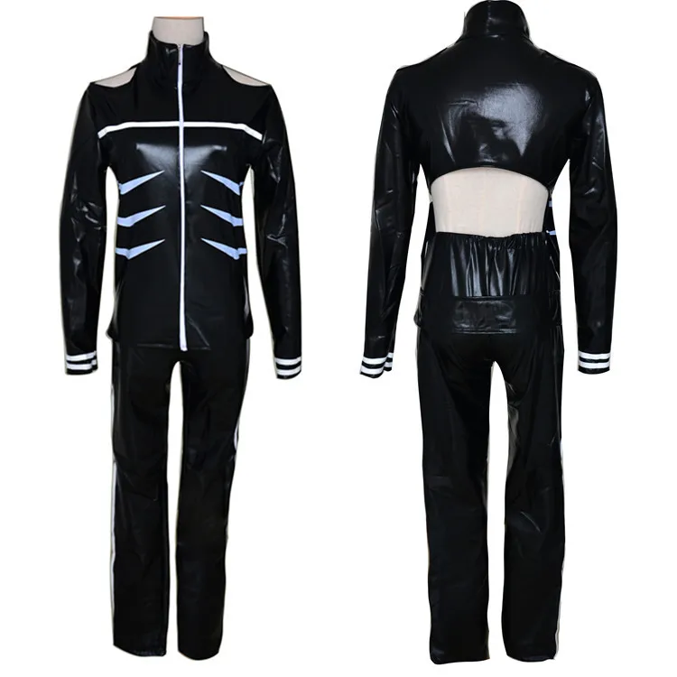 Kaneki ken cosplay traje com capuz jaqueta calças conjunto completo uniforme de luta de couro preto feminino masculino traje de halloween com máscara peruca