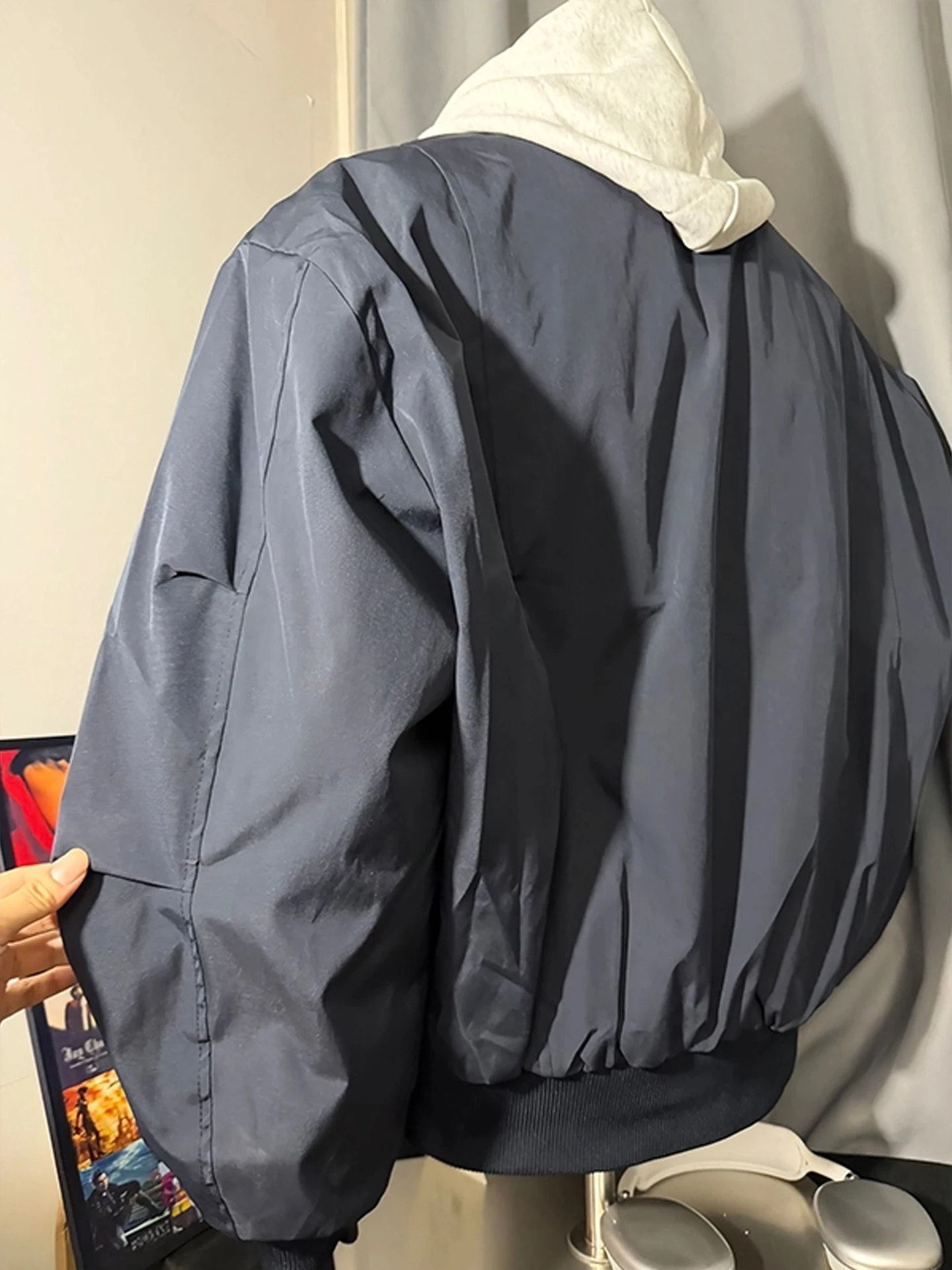 

Мужской бомбер свободного кроя для пилота Jaet ort Sle с воротником-стойкой, осенняя бейсбольная экипировка, американский Sle, полиэфирное волокно, ветрозащитный