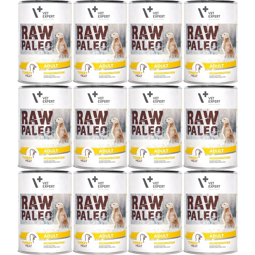 Mokra karma dla psów VetExpert Raw Paleo Indyk Adult Can 12x400g