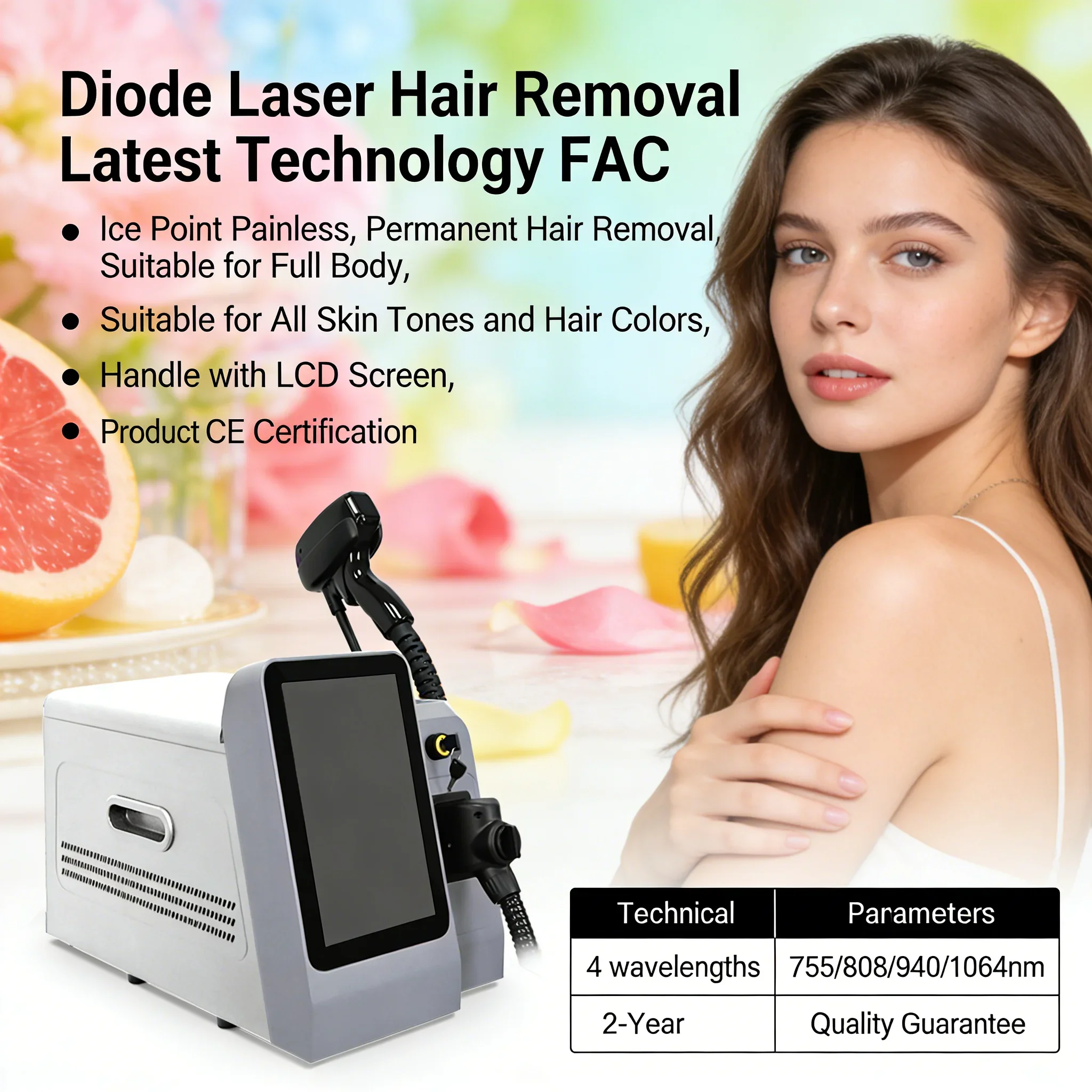 2026 NEW Professional Portable Diode Laser Hair Removal Machine 4 Wavelength 808/755/940/1064nm for Salon Epilator Remove Hair
