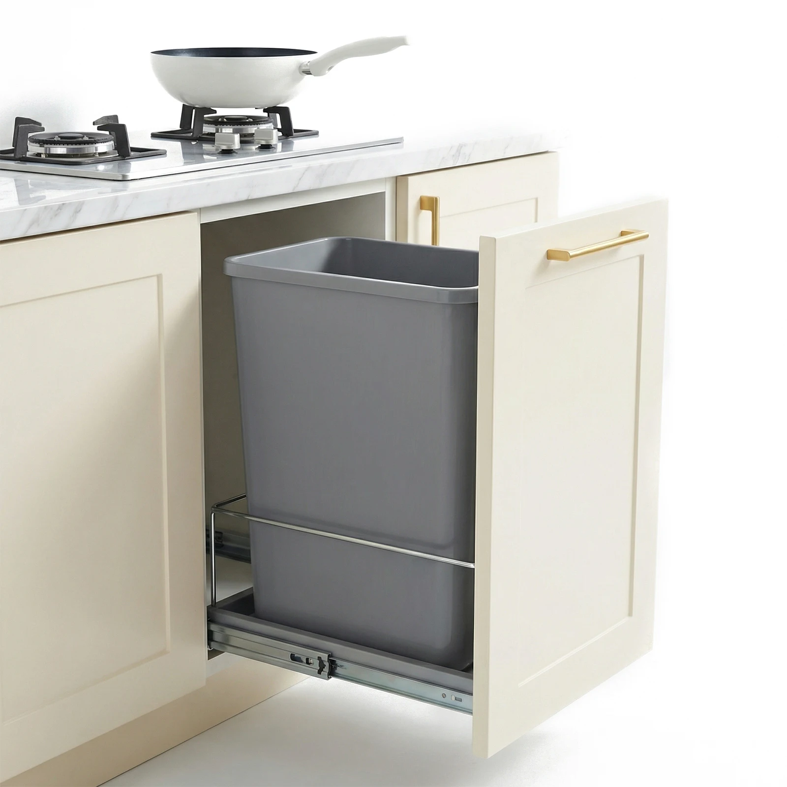 

10 Pack 35 QT Pull Out Bin Easy To Clean Pull Out Under Sink Garbage Bin 14x18x9inch for Bathroom Office Living Room Home