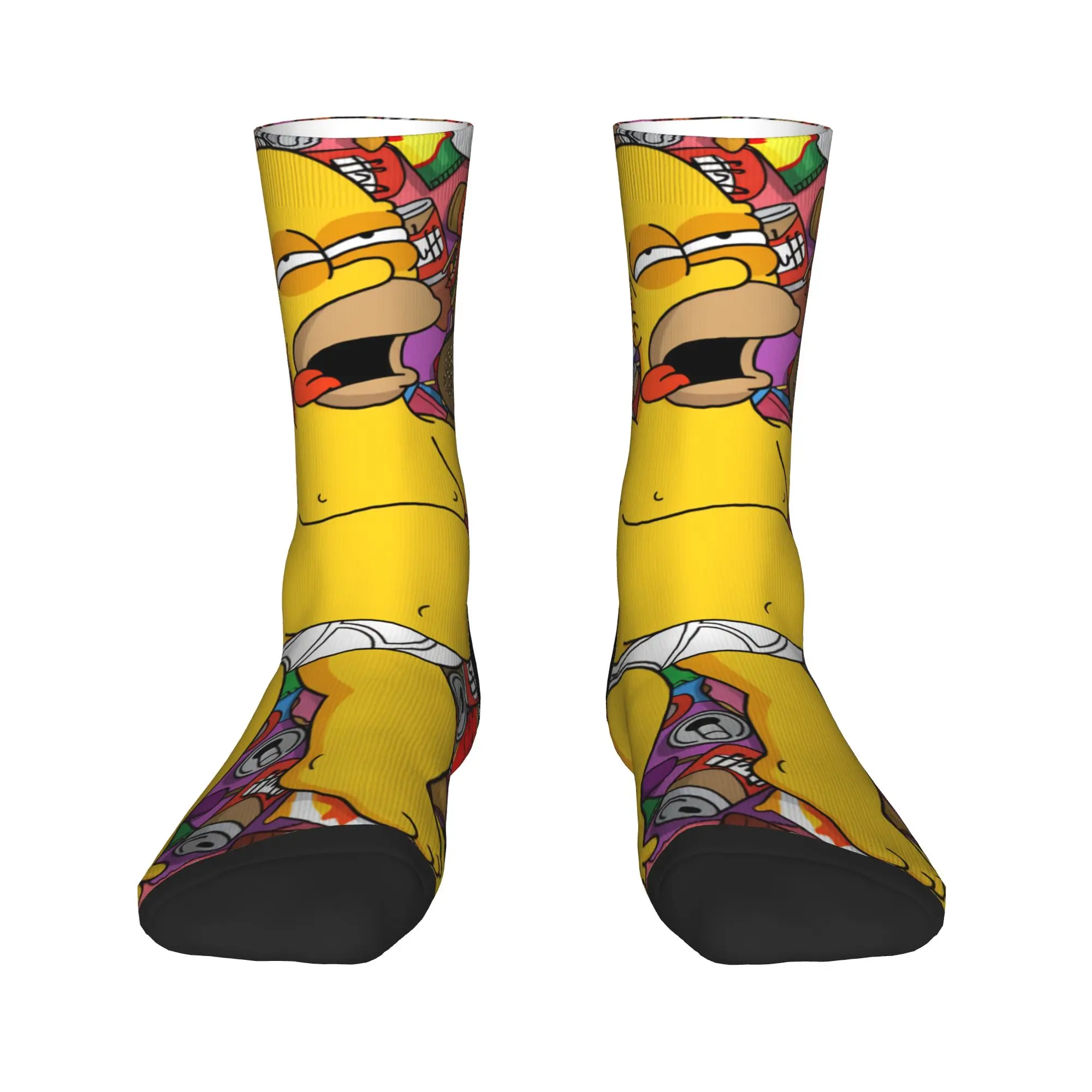 S-Simpsons Homer Candy Feast Stockings Adults Men  Socks Quality Leisure Socks Spring Climbing Anti Bacterial Custom Socks Gift