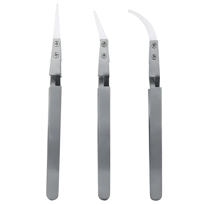 

High Quality-5PCS Tip Electronic Soldering Tweezers,Anti-Static Reverse Acid Resistant Precision Chuck Tweezers
