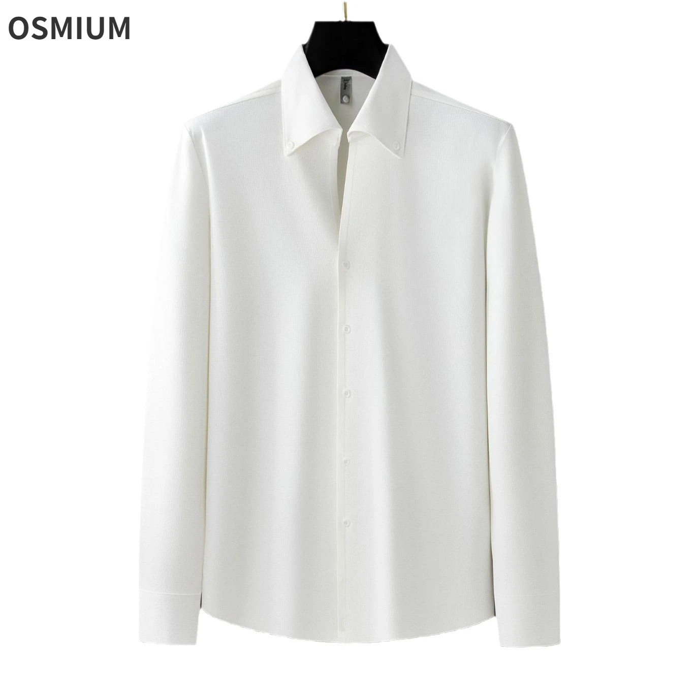 

Mens High-end Silky Seamless Stretchy Non-iron Long Sleeve Shirt Men Autumn Winter Business Formal White Button Shirt Plus Size